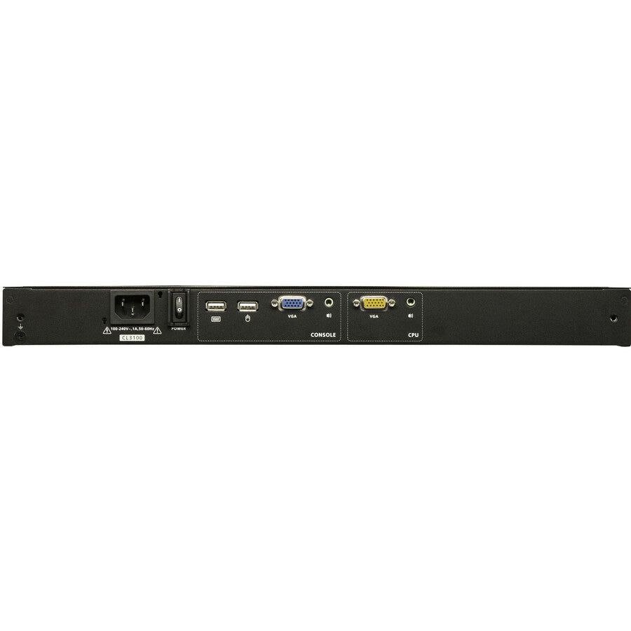 Aten 1U Ultra Short Depth Single Rail WideScreen LCD Console (USB / VGA)-TAA Compliant CL3100NX