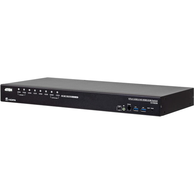 ATEN CS18216 16-Port USB 3.0 4K HDMI KVM Switch with Rack Mounting Kit CS18208