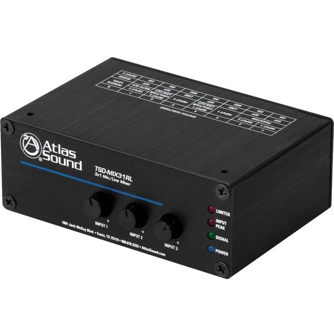 AtlasIED 3 x 1 Mic/line Mixer TSD-MIX31RL