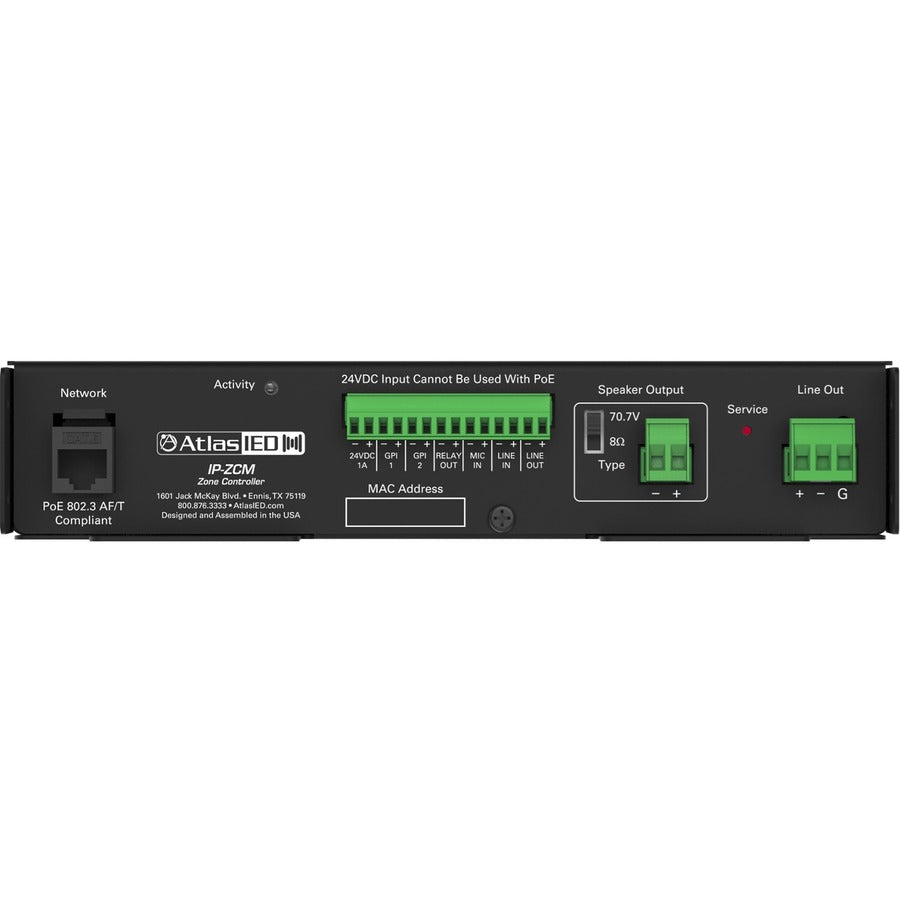 AtlasIED PoE+ IP to Analog Gateway (Zone Controller) IP-ZCM1RMK