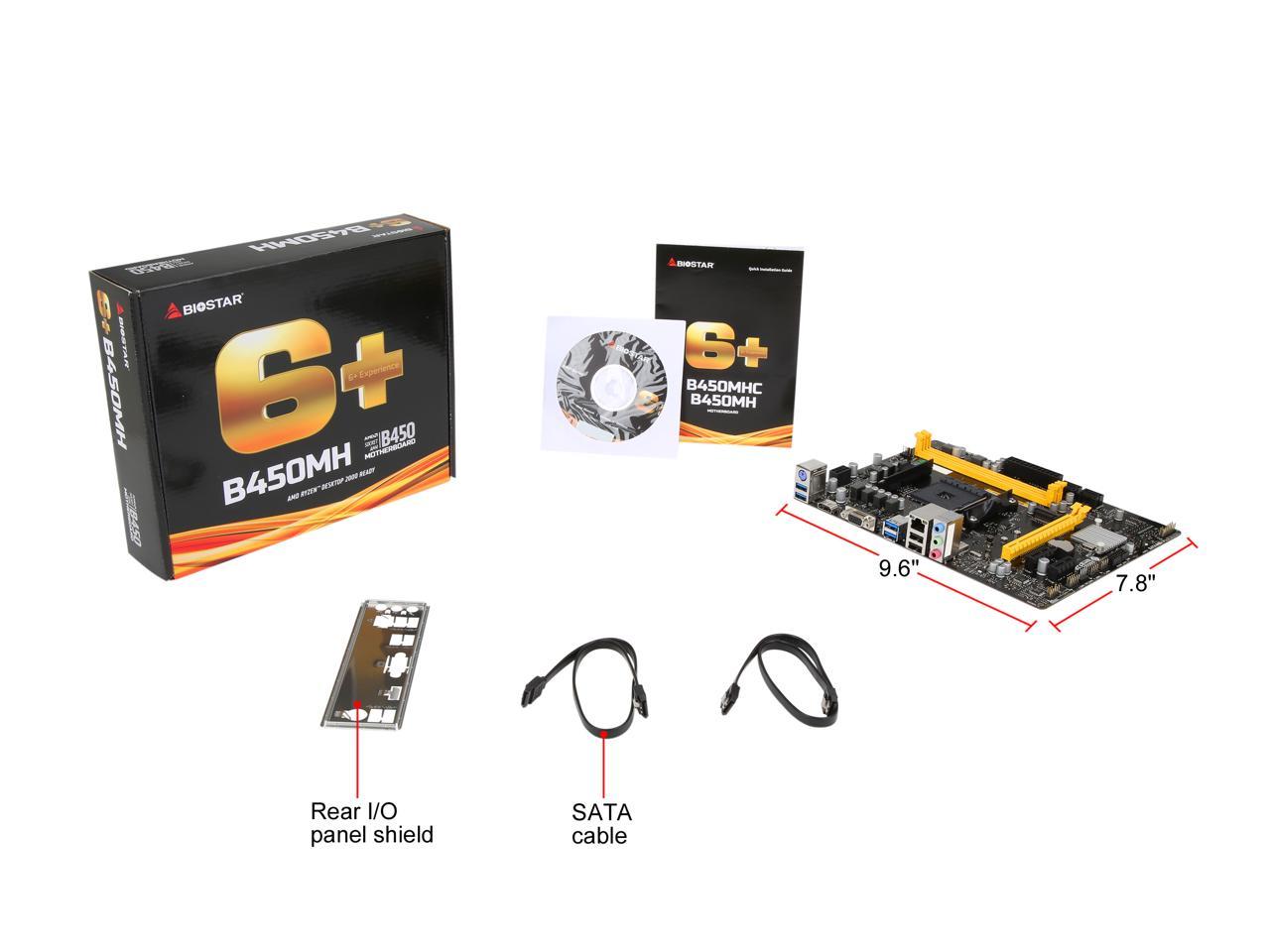 Biostar B450Mh Am4 Amd B450 Sata 6Gb/S Micro Atx Amd Motherboard