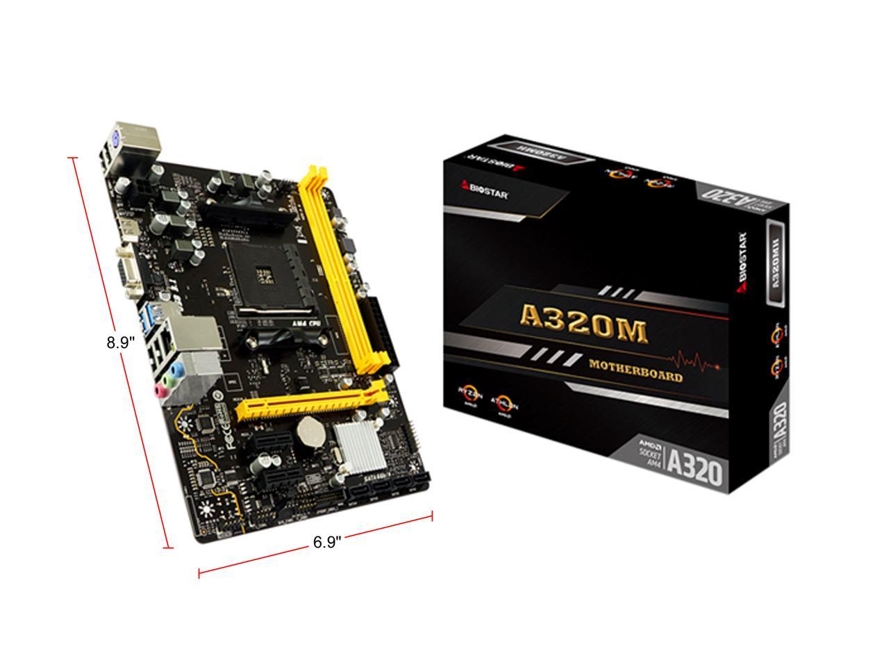 Biostar Biostar A320Mh A320Mh Am4 Amd A320 Sata 6Gb/S Micro Atx Amd Motherboard