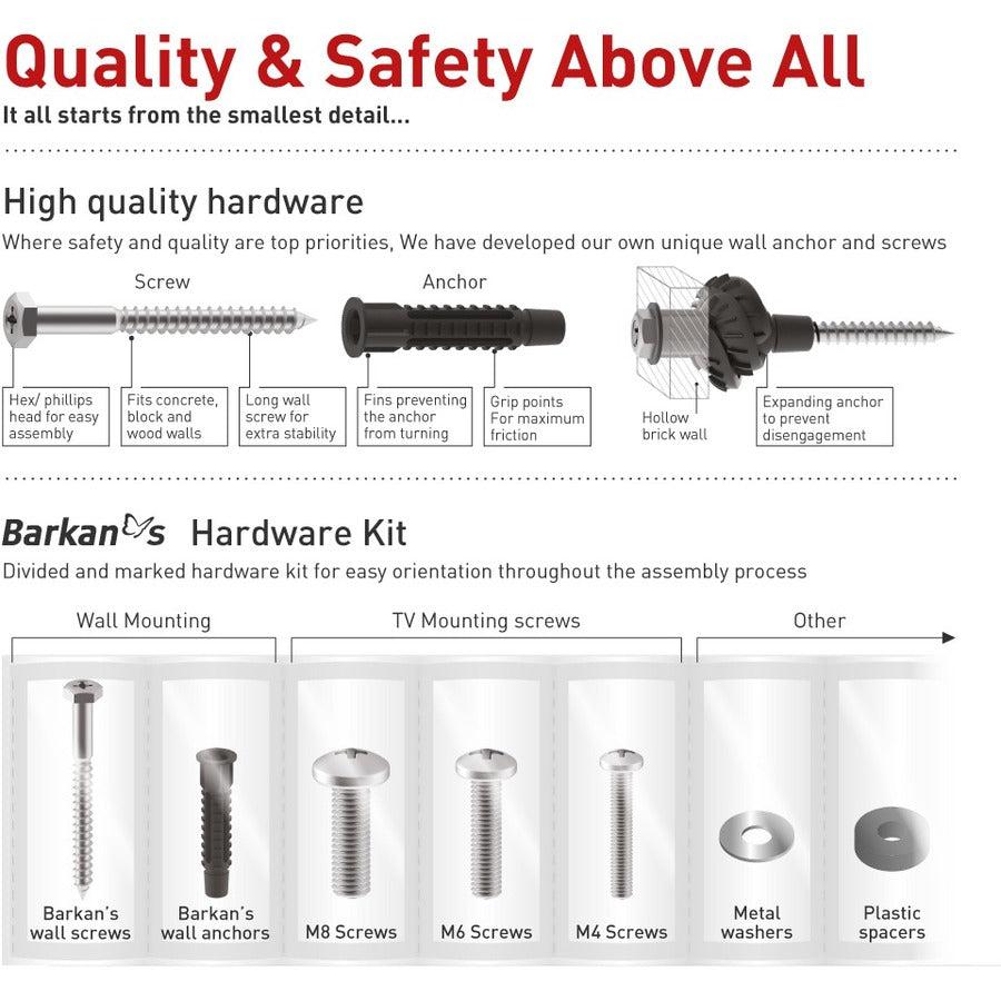 Barkan Full-Motion 3400L Wall Mount for TV - Black 3400L.B