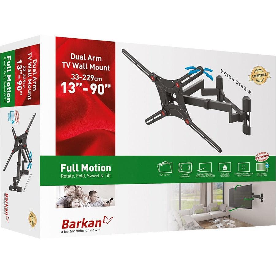 Barkan Wall Mount for Curved Screen Display, Flat Panel Display - Black BM464