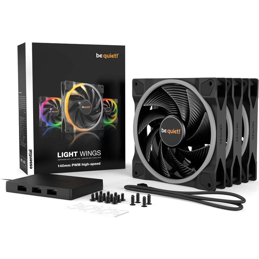 Be Quiet! Bl079 Light Wings 140Mm Pwm High-Speed, Premium Argb Cooling Fan, 4-Pin, For Radiators, Triple Pack