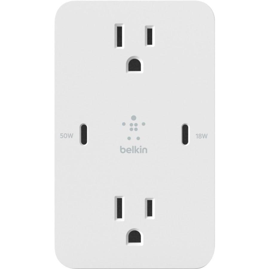 Belkin Wcz001Dqwh Power Plug Adapter Nema 5-15P Nema 5-15 White