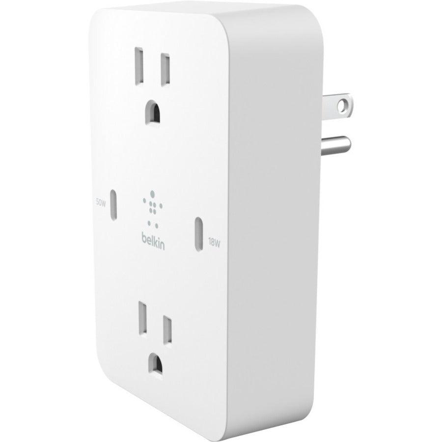 Belkin Wcz001Dqwh Power Plug Adapter Nema 5-15P Nema 5-15 White