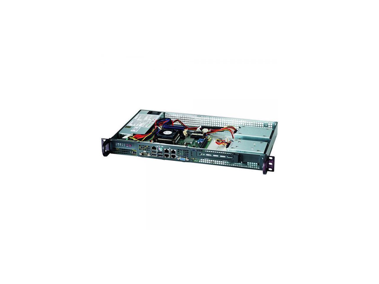 Black 1U Mini Sc505 Chassis W/
