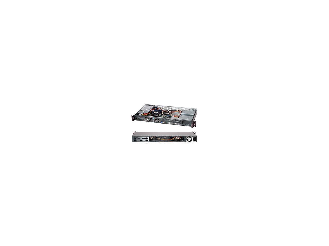 Black 1U Mini Sc505 Chassis W/