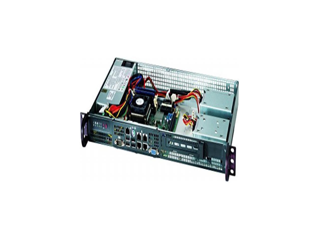 Black 1U Mini Sc505 Chassis W/