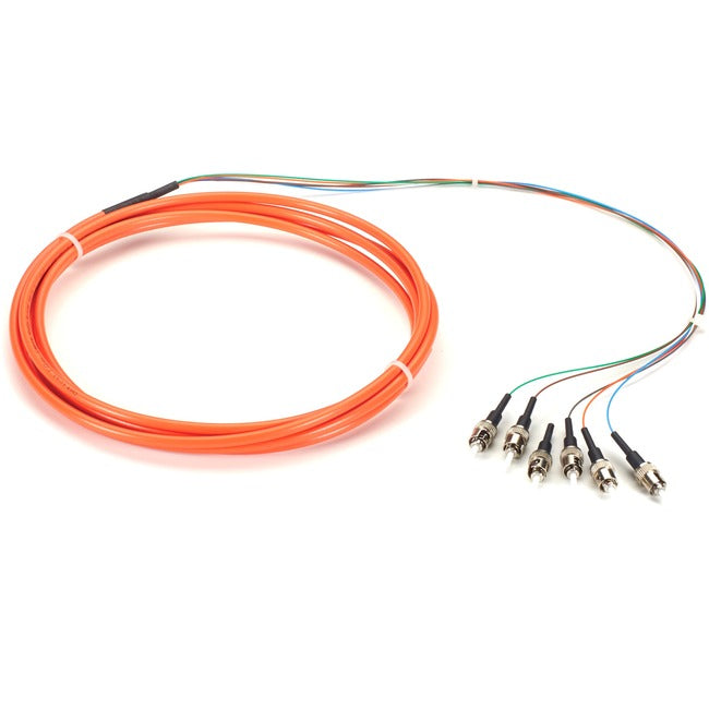 Black Box 3m ST OM1 62.5-Micron MM Fiber Pigtail 6-Strand OFNR PVC Orange FOPT50M1-ST-6OR-3