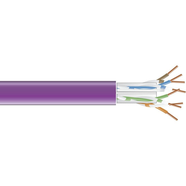 Black Box CAT6 550-MHz Solid Bulk Cable UTP CMR PVC Purple 1000FT Pull-Box EYN864A-PB-1000