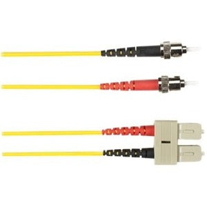 Black Box Colored Fiber OS2 9/125 Singlemode Fiber Optic Patch Cable - LSZH FOLZHSM-010M-STSC-YL