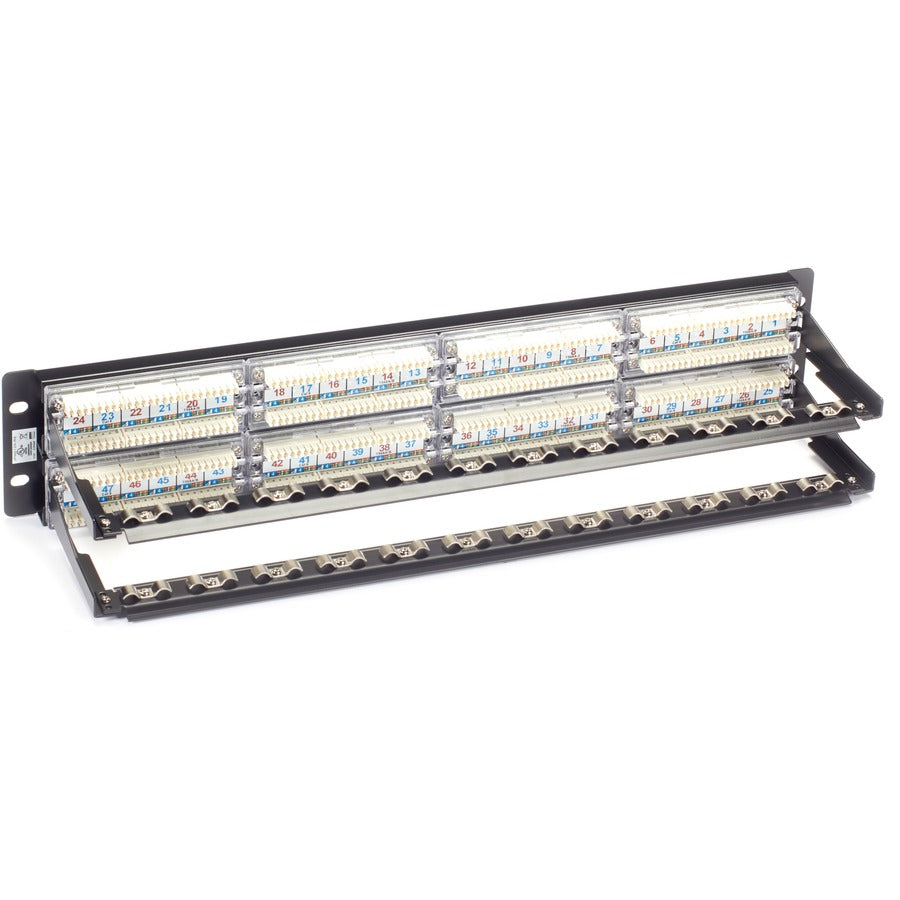 Black Box GigaTrue&reg; CAT6 Patch Panel - 2U, Unshielded, 48-Port JPM612A-R8