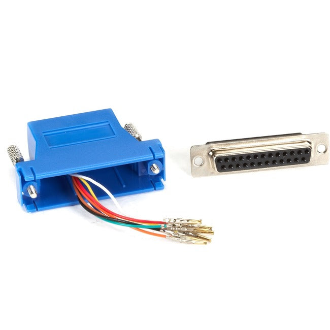 Black Box Modular Adapter Kit - DB25 Female to RJ45 Female, Blue FA4525F-BL