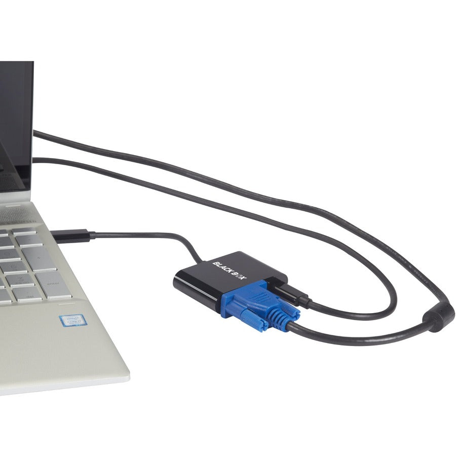 Black Box USB-C to VGA Adapter with 60W Power Delivery, 4K60, HDR VA-USBC31-VGAC