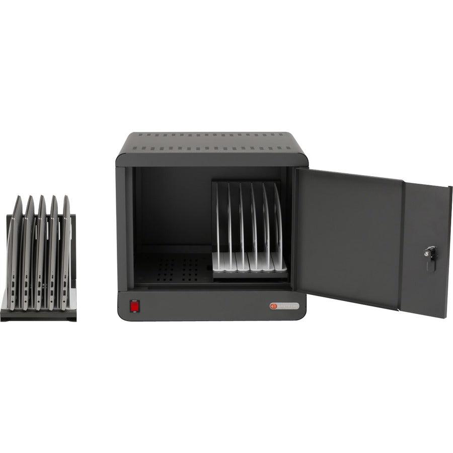 Bretford Cube Micro Station Portable Device Management Cabinet Charcoal