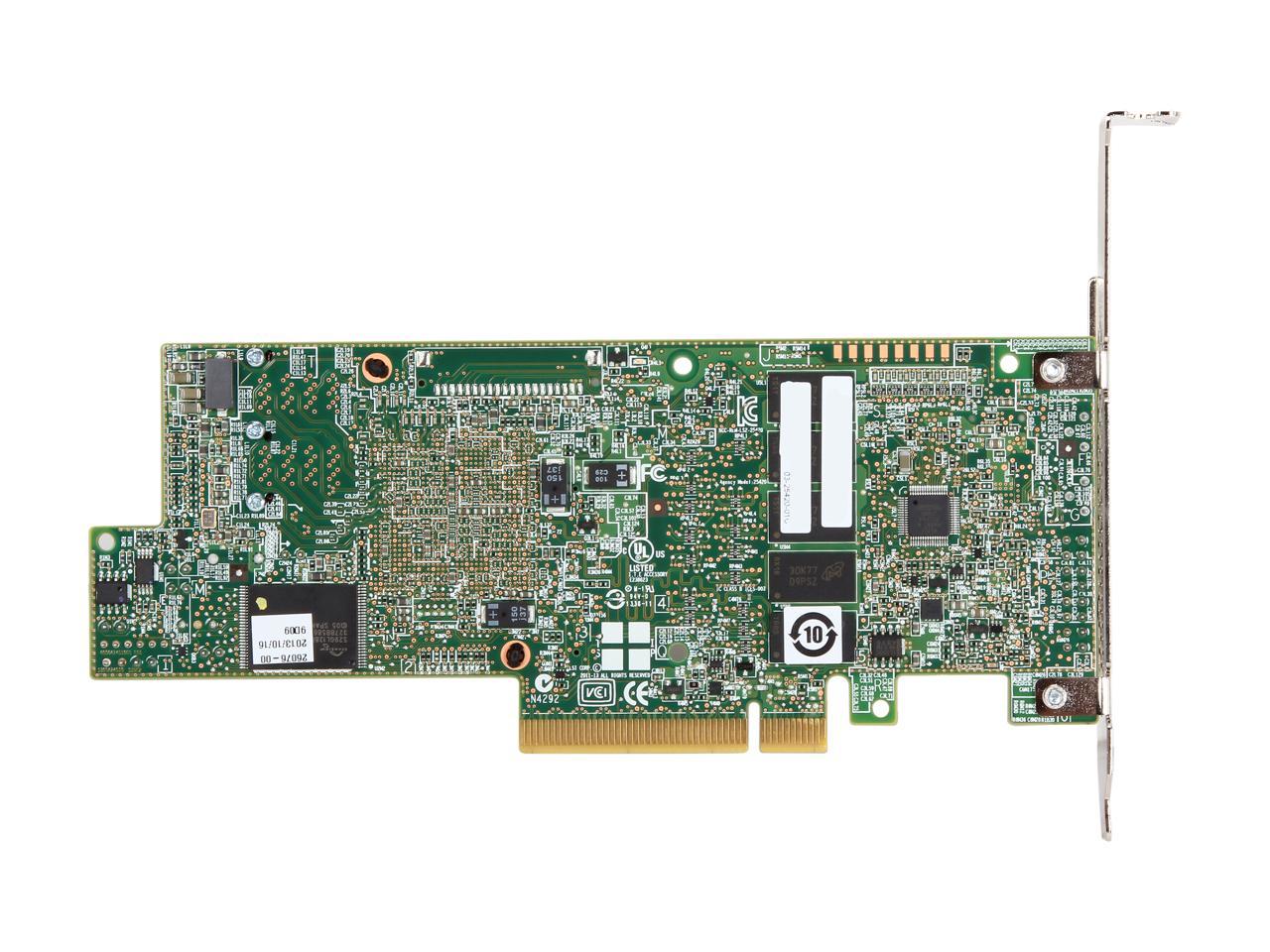 Broadcom Lsi Megaraid Sas 9361-8I 8-Port 12Gb/S Sata+Sas Pci-Express 3.0 Low Profile Raid Controller, Single
