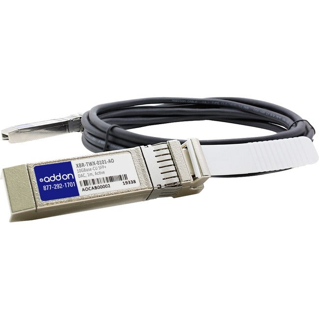 Brocade (Formerly) XBR-TWX-0101 Compatible TAA Compliant 10GBase-CU SFP+ to SFP+ Direct Attach Cable (Active Twinax, 1m) XBR-TWX-0101-AO