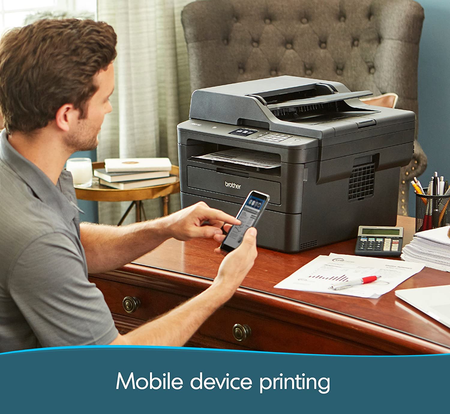 Brother Mfcl2750Dw Wireless Monochrome Printer With Scanner, Copier & Fax, Black