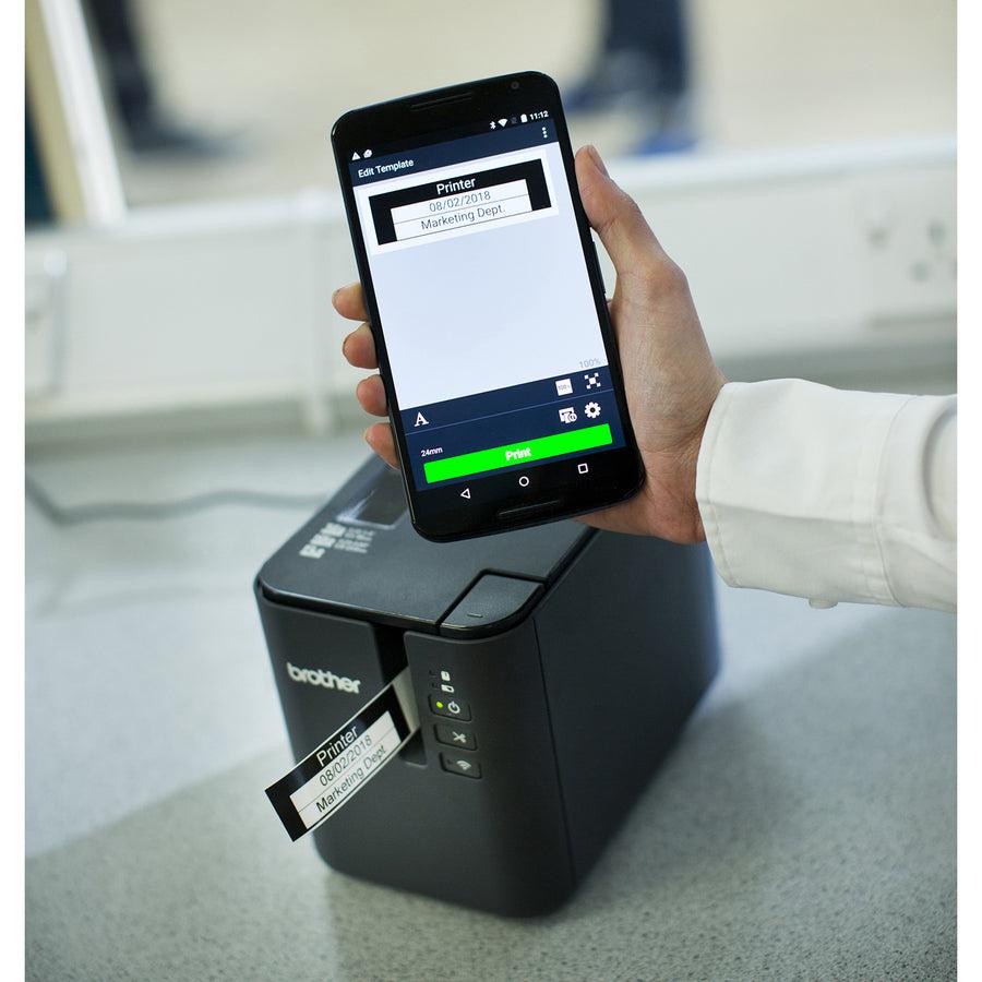 Brother P-touch PT-P900W Desktop Thermal Transfer Printer - Monochrome - Tape Print - USB - Serial - Wireless LAN PTP900W