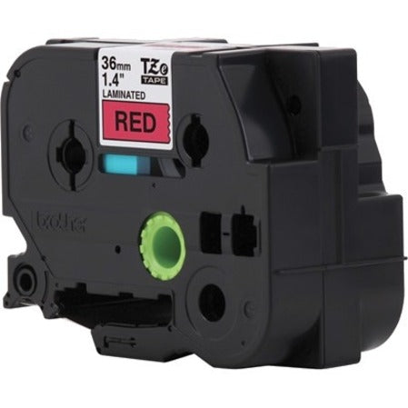 Brother P-touch TZe-461 Black Print on Red Label Tape 1.4 (36mm) wide x 26.2' (8m) long" TZE461CS