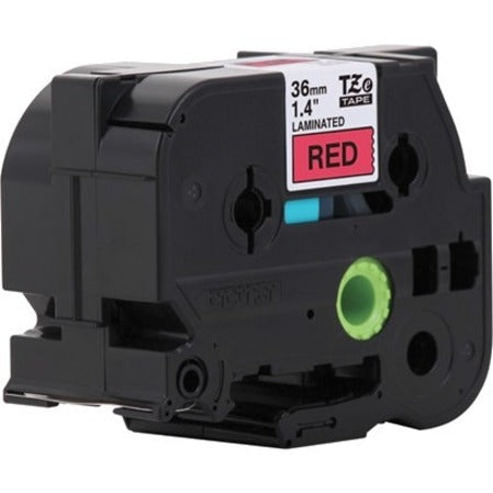 Brother P-touch TZe-461 Black Print on Red Label Tape 1.4 (36mm) wide x 26.2' (8m) long" TZE461CS