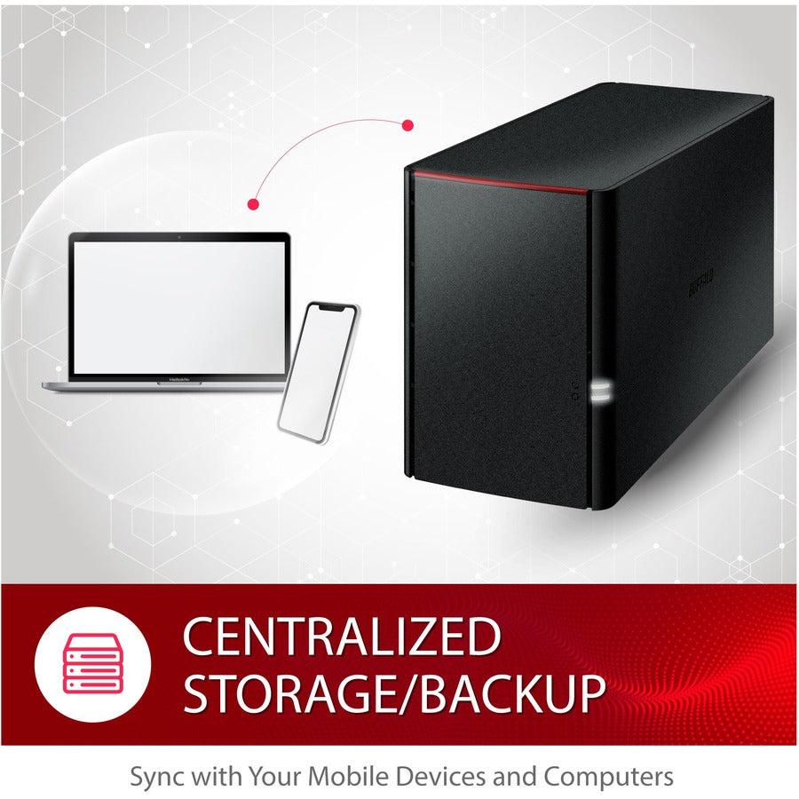 Buffalo LinkStation SoHo 2-Bay 8TB NAS - Personal Cloud Storage | Buffalo LS220D0802B