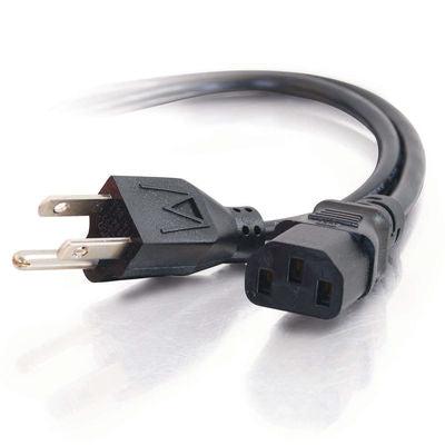 C2G 25Ft Universal 18 Awg Power Cord (Iec320C13 -> Nema 5-15P) Black 7.6 M