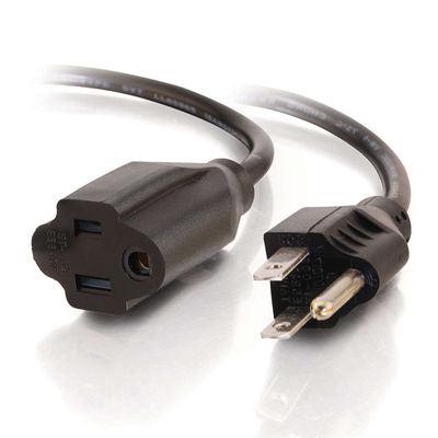 C2G 2Ft Outlet Saver 16 Awg Power Extension Cord (Nema 5-15R To Nema 5-15P) Black 0.60 M