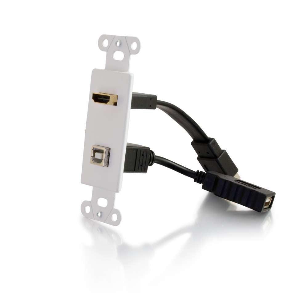 C2G 39702 Cable Gender Changer Hdmi F, Usb-B F Hdmi F, Usb-A F White