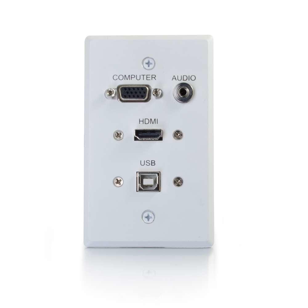 C2G 39706 Cable Gender Changer Hdmi, Vga, 3.5Mm, Usb White