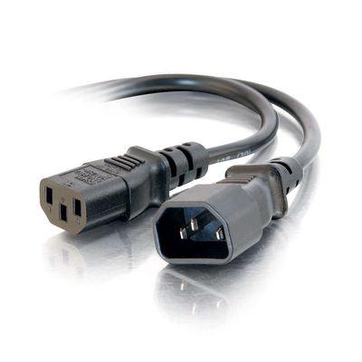 C2G 4Ft 250V 16 Awg Power Cord Extension (Iec320C13 -> Iec320C14) Black 1.2 M C14 Coupler