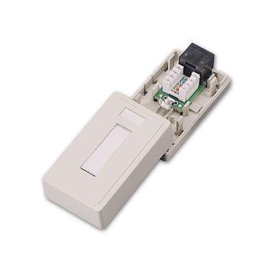 C2G Cat5E Surface Mount Box 1-Port Network Splitter White