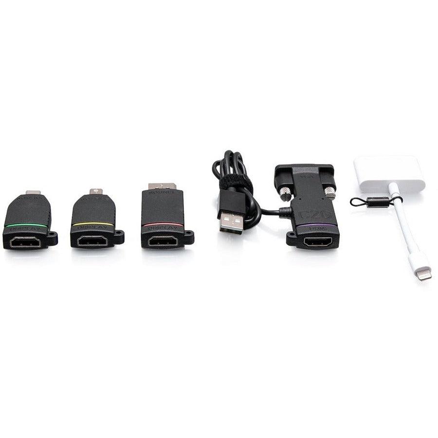 C2G Universal 4K Hdmi® Adapter Ring With Color Coded Mini Displayport™, Displayport, Usb-C®, Lightning, And Vga