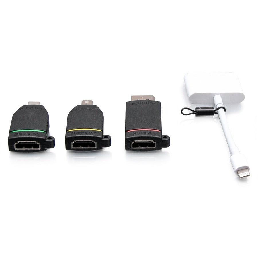 C2G Universal 4K Hdmi® Adapter Ring With Color Coded Mini Displayport™, Displayport, Usb-C®, And Lightning