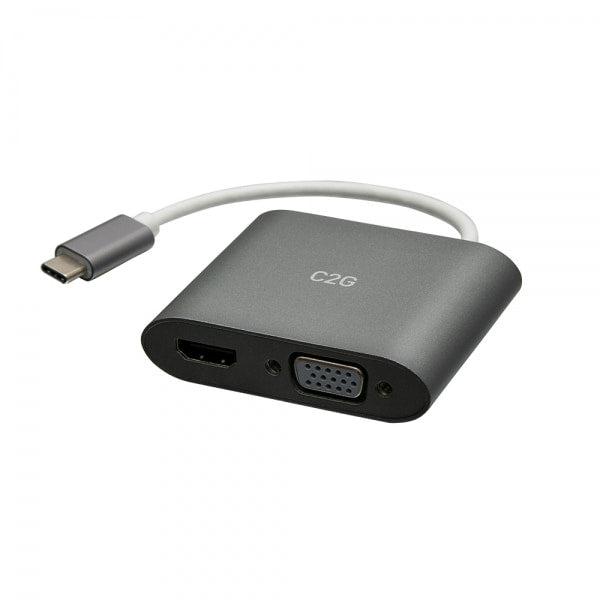 C2G Usb-C® To Hdmi® And Vga Mst Multiport Adapter - 4K 30Hz - White