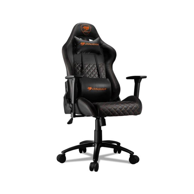 Cougar Armor Pro Black Swivelling Gaming Chair With Suede-Like Texture,Body-Embracing High Back Design,Breathable Premium Pvc Leather
