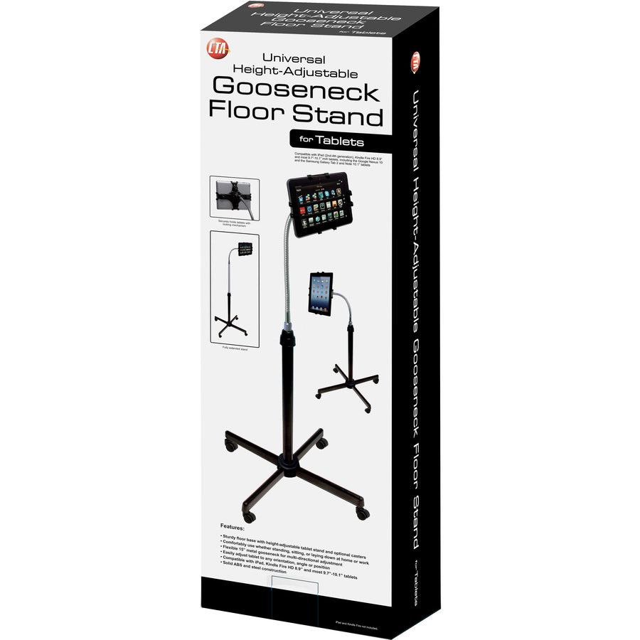 CTA Universal Height-Adjustable Gooseneck Floor Stand for Tablets PAD-UAFS