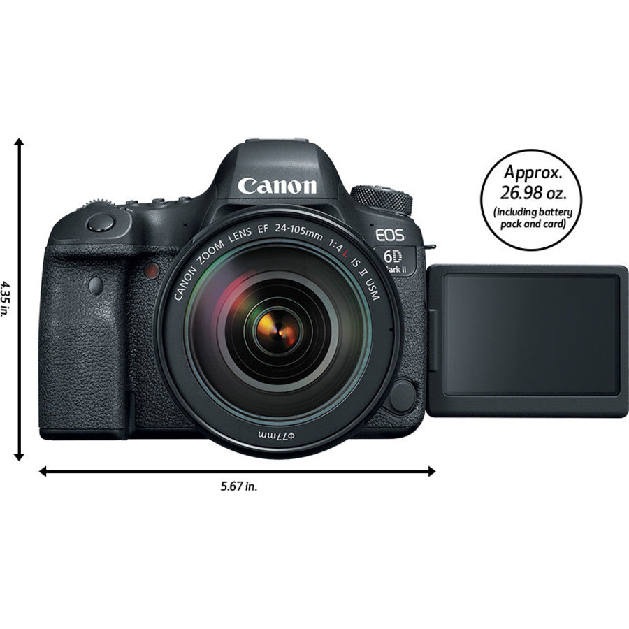 Canon EOS 6D Mark II 26.2 Megapixel Digital SLR Camera with Lens - 0.94 - 4.13"" 1897C009