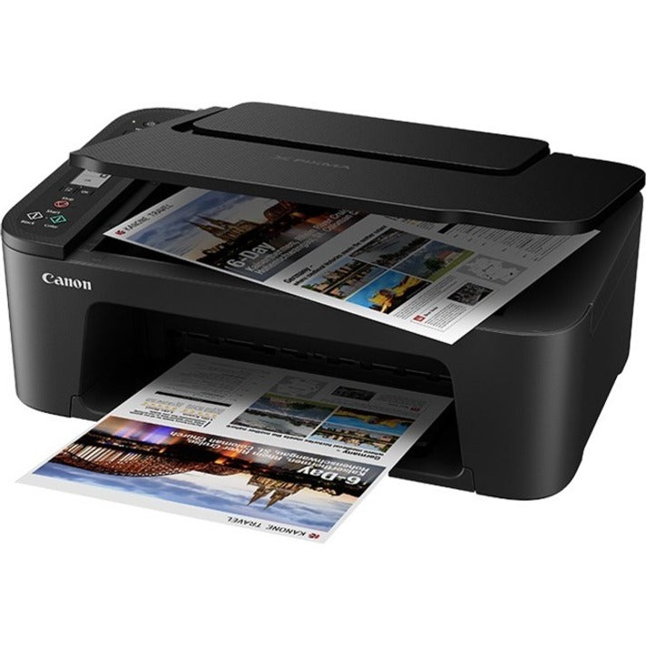 Canon PIXMA TS3520 Inkjet Multifunction Printer-Color-Black-Copier/Scanner-4800x1200 dpi Print-60 sheets Input-1200 dpi Optical Scan-Wireless LAN-Wireless PictBridge-Mopria-Canon PRINT Application-PIXMA Cloud Link-PIXMA Chat Print 4977C002