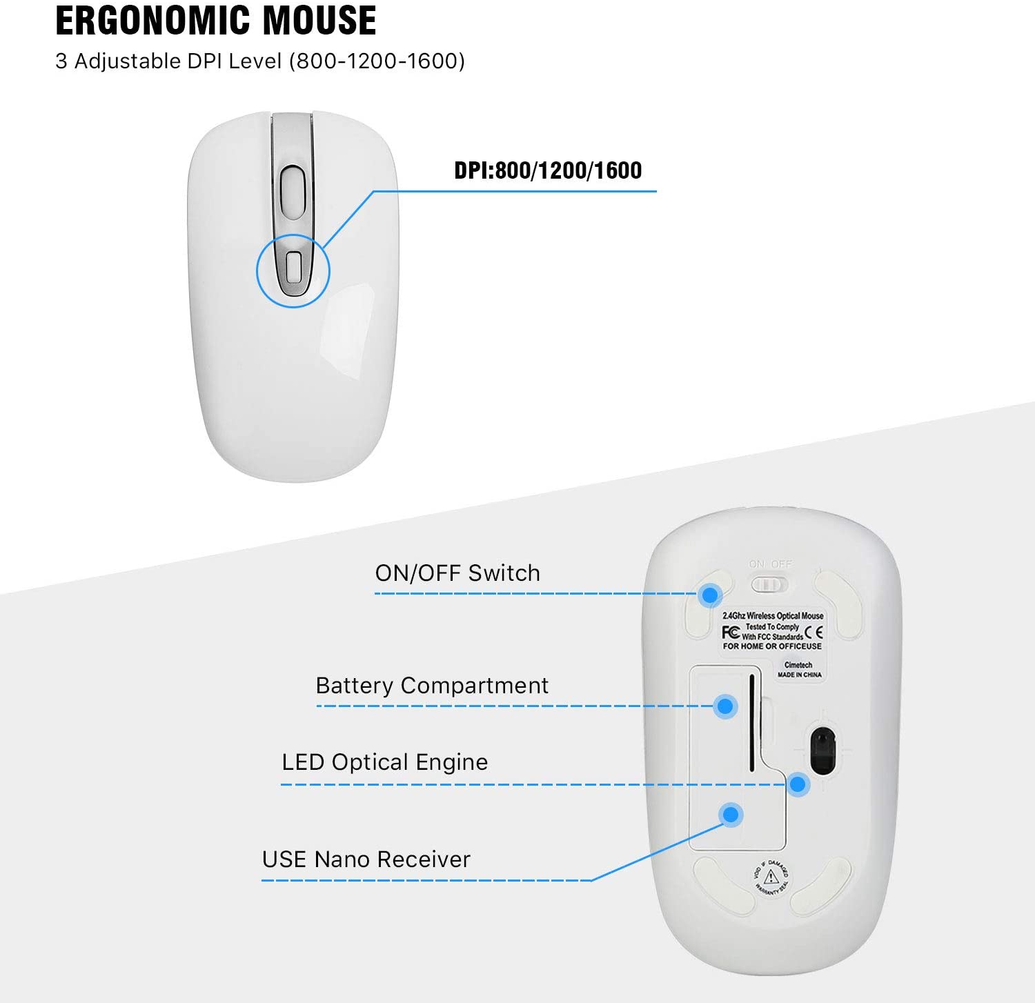 Cimetech Ultra Slim Wireless Keyboard And Mouse Combo 2.4G