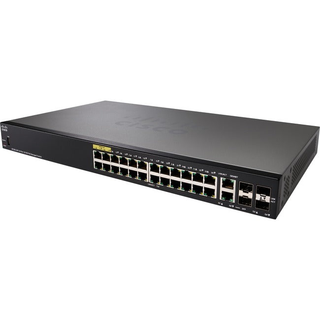Cisco Sf350-24P 24-Port 10 100 Poe Managed Switch