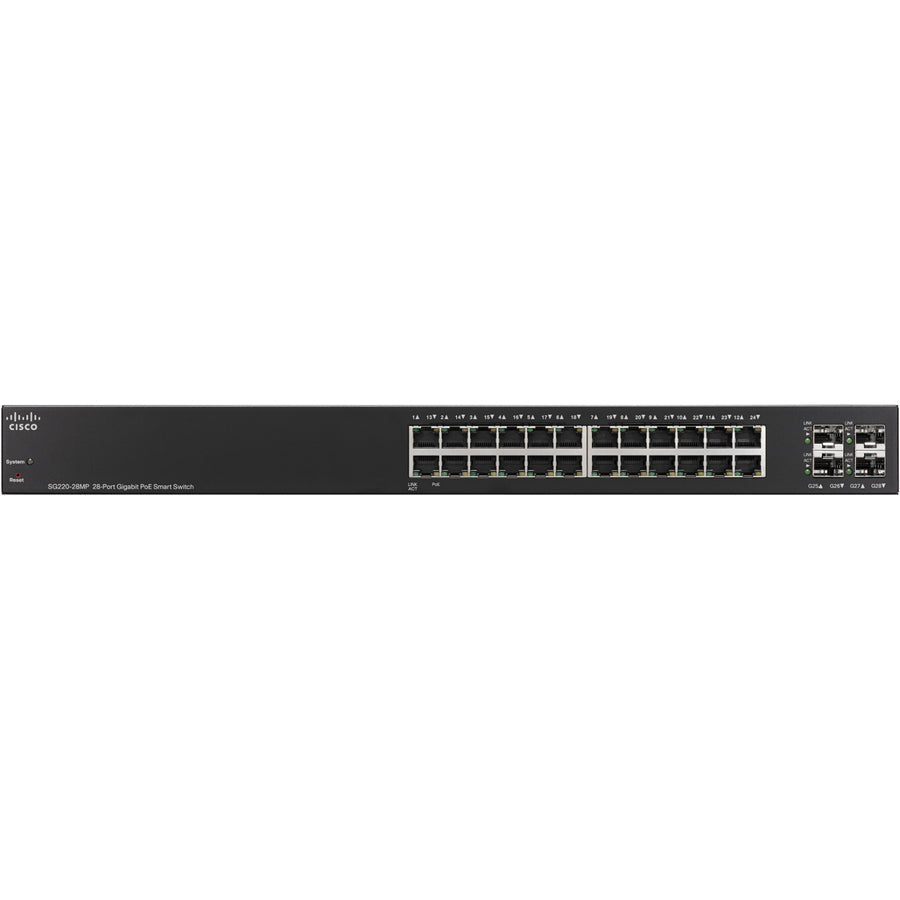 Cisco SG220-28MP 28-Port Gigabit PoE Smart Switch SG220-28MP-K9-NA