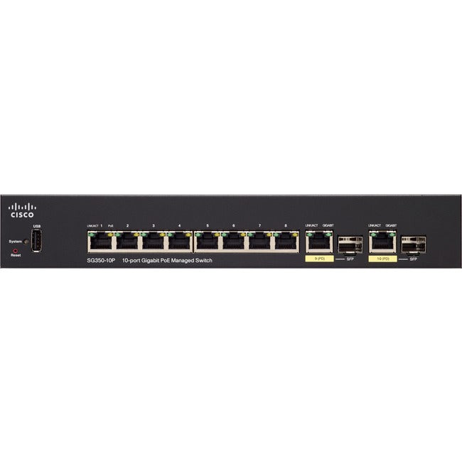 Cisco SG350-10MP 10-Port Gigabit PoE Managed Switch SG350-10MP-K9-UK