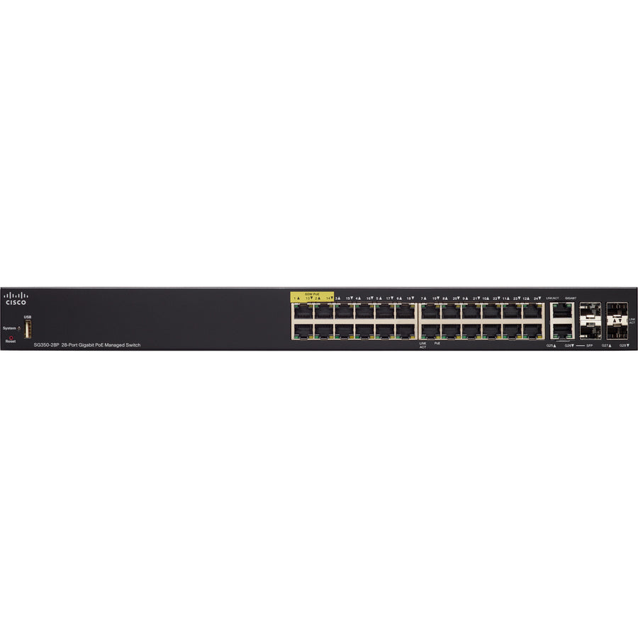 Cisco SG350-28P 28-Port Gigabit Power over Ethernet Managed Switch | CISCO SG350-28P-K9-NA-RF