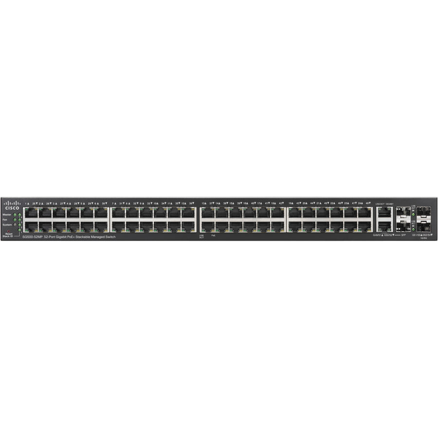 Cisco SG500-52MP 52-Port Gigabit Max PoE+ Stackable Managed Switch SG500-52MP-K9NA-RF