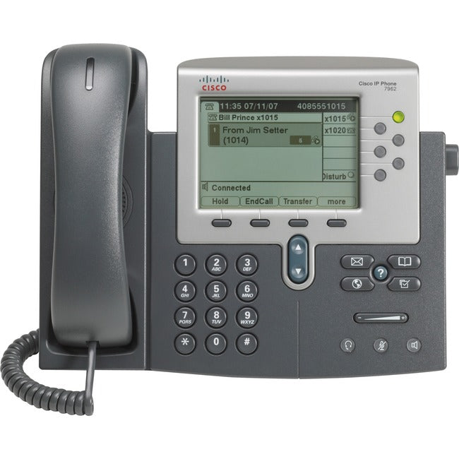 Cisco Unified 7962G IP Phone - Refurbished - Wall Mountable, Desktop - Dark Gray, Silver CP-7962G-RF