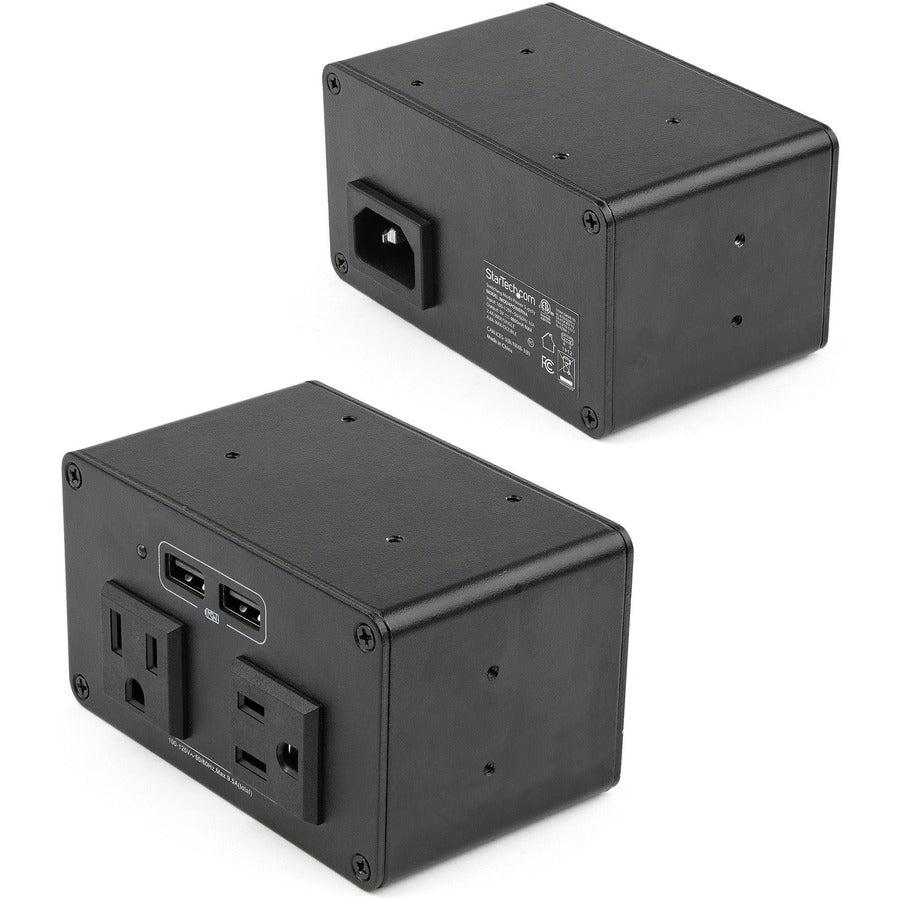 Conference Table Power Center - Recessed Desk Power Strip with AC Outlets & USB Charging | StarTech KITBZPOWNA