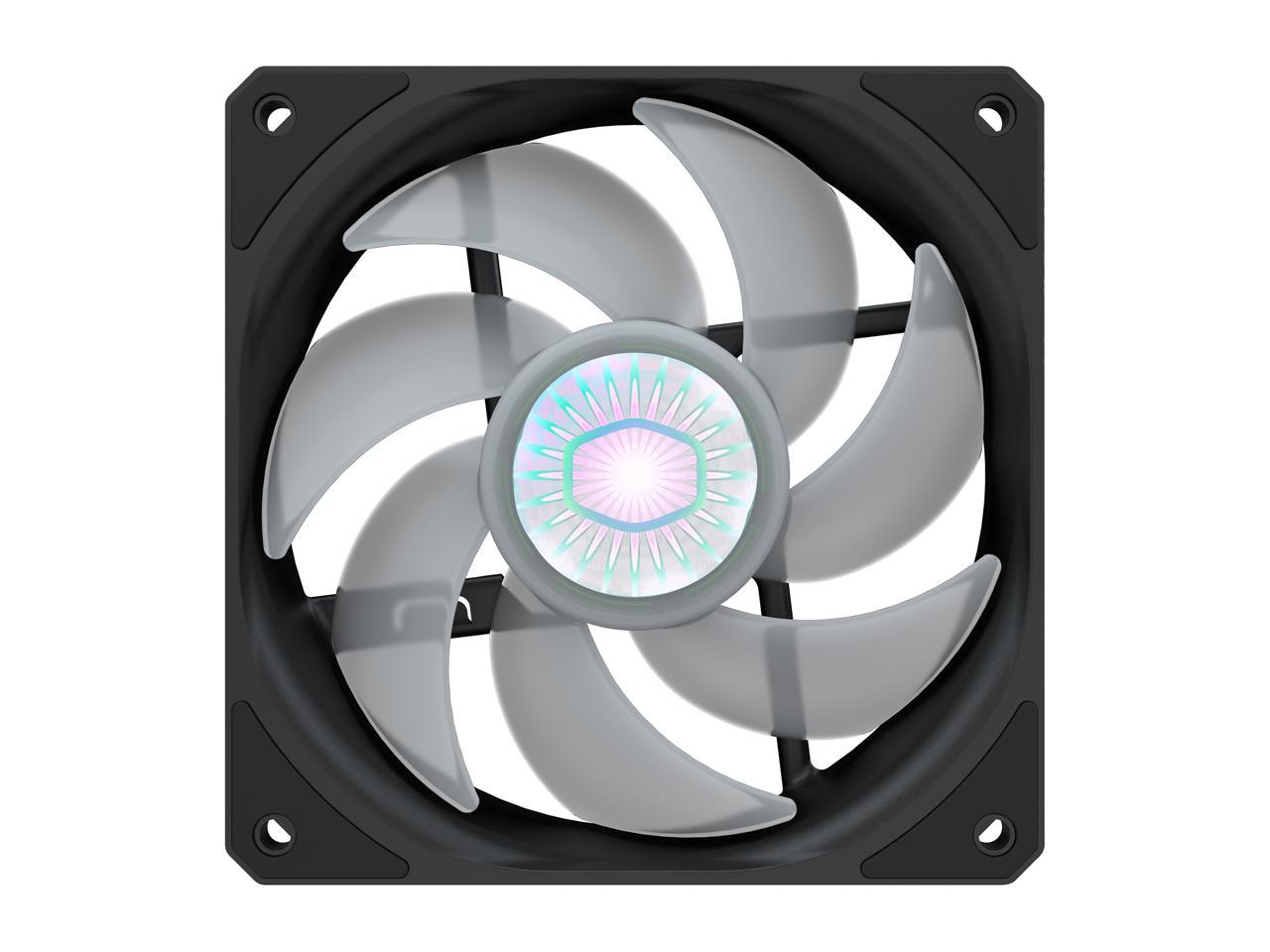 Cooler Master Mfx-B2Dn-18Npc-R1 Sickleflow 120 V2 Rgb Square Frame Fan With Customizable Leds, Air